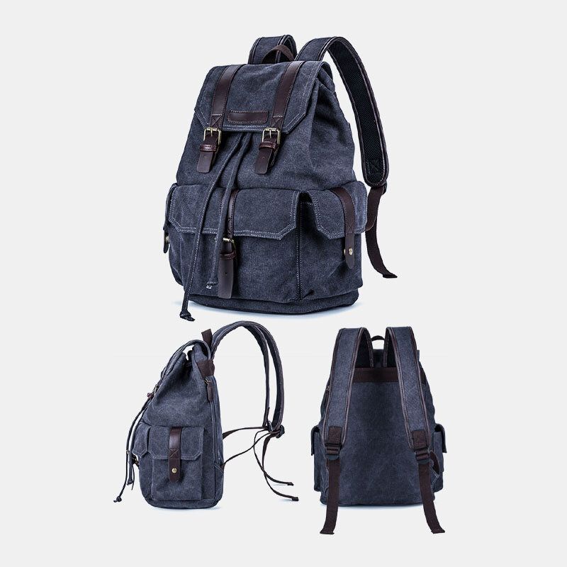 Lona Unisex De Gran Capacidad De Color Sólido De 14.5 Pulgadas Bolsa Para Portátil Mochila Escolar De Viaje