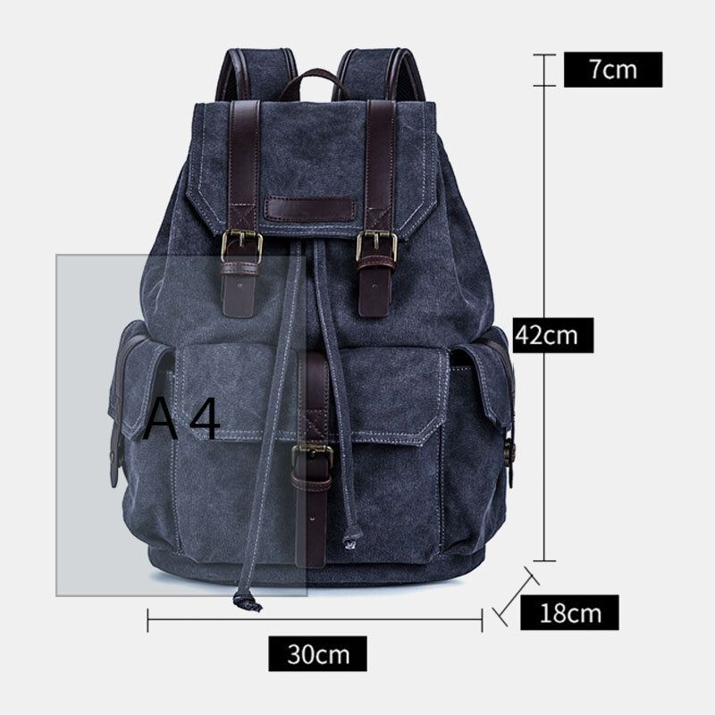 Lona Unisex De Gran Capacidad De Color Sólido De 14.5 Pulgadas Bolsa Para Portátil Mochila Escolar De Viaje