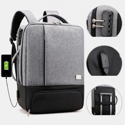 Mochila Antirrobo De Gran Capacidad De 15.6 Pulgadas Para Computadora Con Puerto De Carga Usb