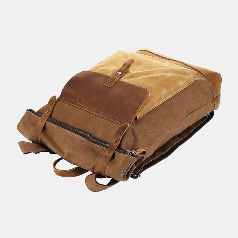 Mochila Antirrobo De Lona Vintage Para Hombre Bolsa De Viaje De Gran Capacidad