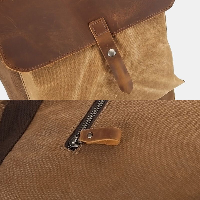 Mochila Antirrobo De Lona Vintage Para Hombre Bolsa De Viaje De Gran Capacidad