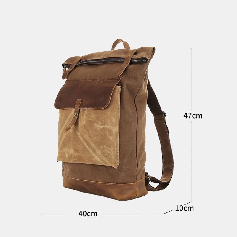 Mochila Antirrobo De Lona Vintage Para Hombre Bolsa De Viaje De Gran Capacidad