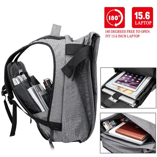 Mochila Antirrobo De Moda Para Hombre Bolsa De Viaje Impermeable Informal Bolsa Para Ordenador Portátil Mochila Con Puerto Usb