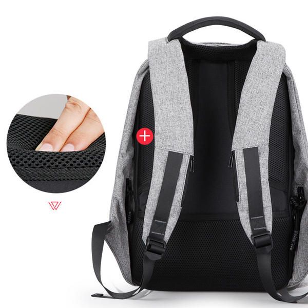 Mochila Antirrobo Para Hombres Bolsa De Viaje Impermeable Con Puerto De Carga Usb Y Puerto De Audio