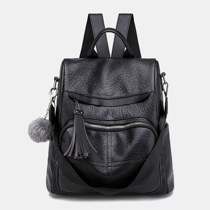 Mochila Antirrobo Para Mujer Bolsa Multifuncional Bolsa Con Borla Y Cremallera