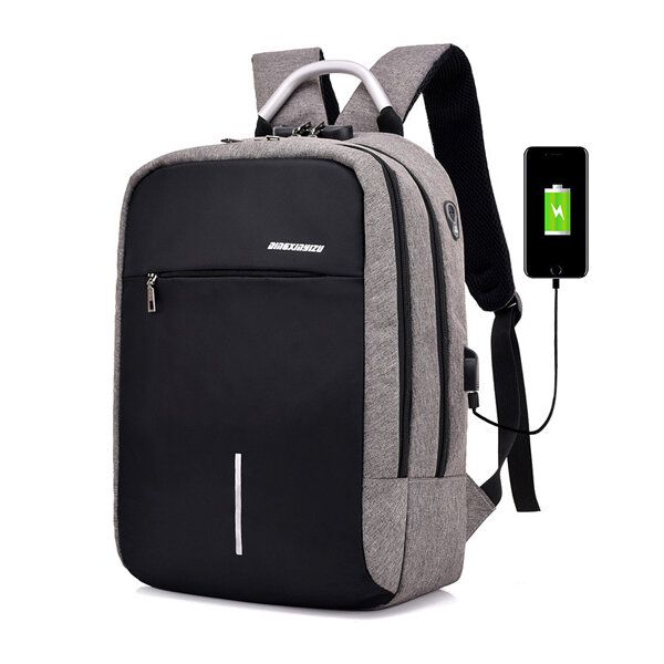 Mochila Antirrobo Para Portátil De Viaje Con Cerradura De Combinación Y Puerto De Carga Usb