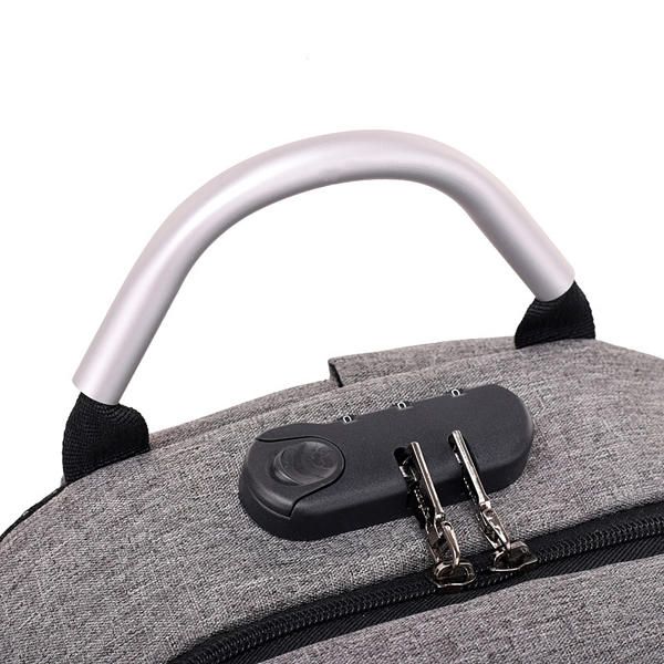 Mochila Antirrobo Para Portátil De Viaje Con Cerradura De Combinación Y Puerto De Carga Usb