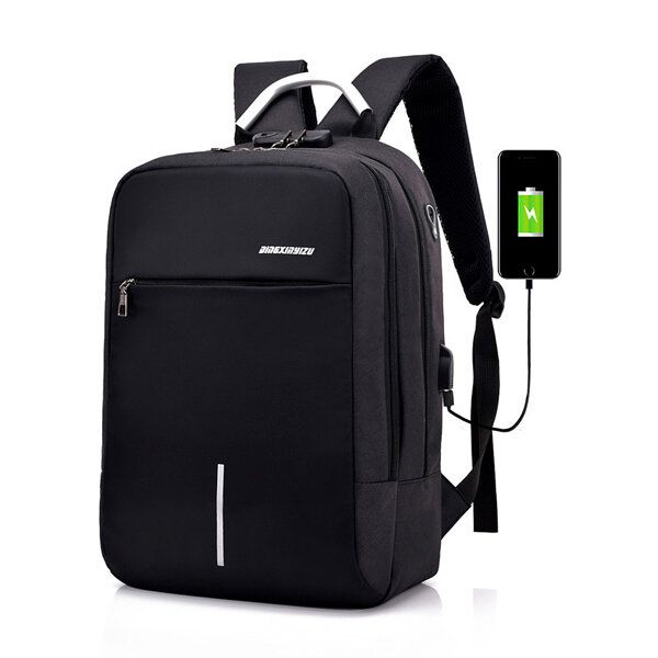 Mochila Antirrobo Para Portátil De Viaje Con Cerradura De Combinación Y Puerto De Carga Usb