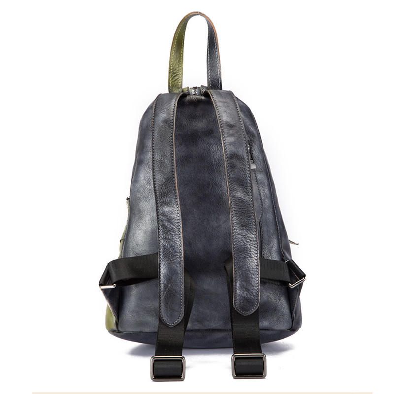 Mochila Artesanal Vintage De Cuero Genuino Retro Para Mujer