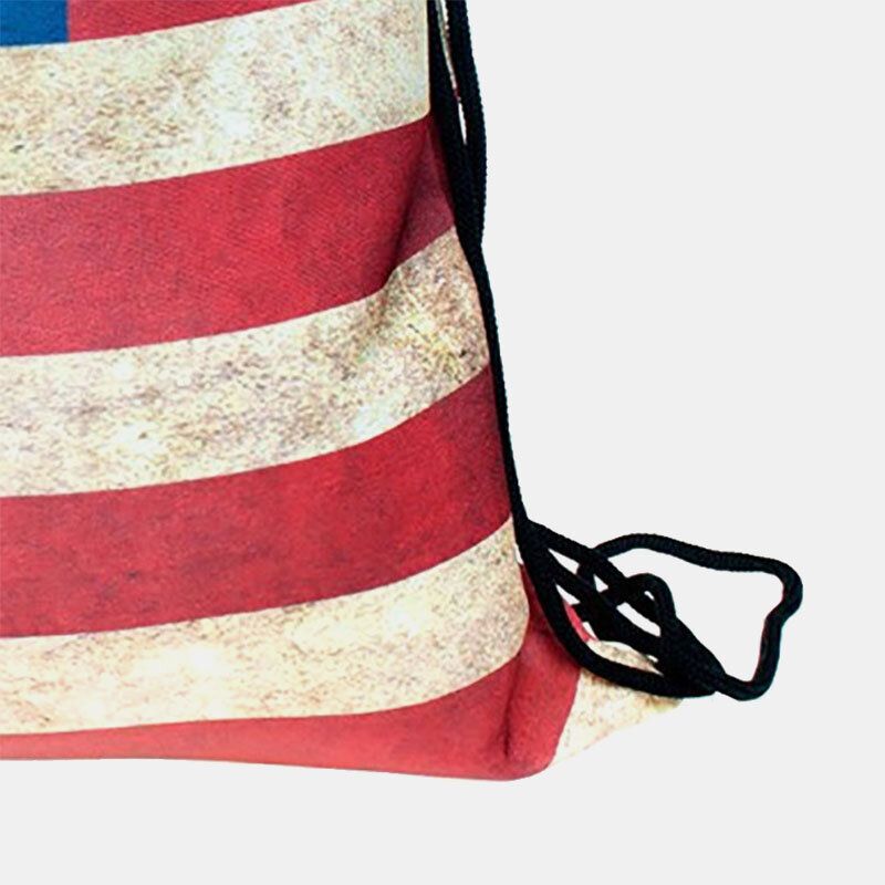 Mochila De Bolsillo Con Cordón Del Día De La Independencia De La Bandera Estadounidense