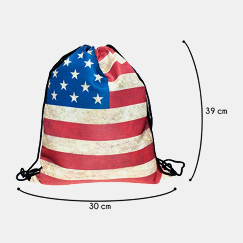 Mochila De Bolsillo Con Cordón Del Día De La Independencia De La Bandera Estadounidense