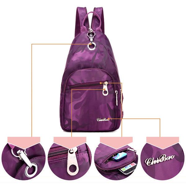 Mochila De Camuflaje De Nailon Para Mujer Deportes Al Aire Libre Para Niñas Bolsas De Pecho Multifunción Bolsos De Hombro