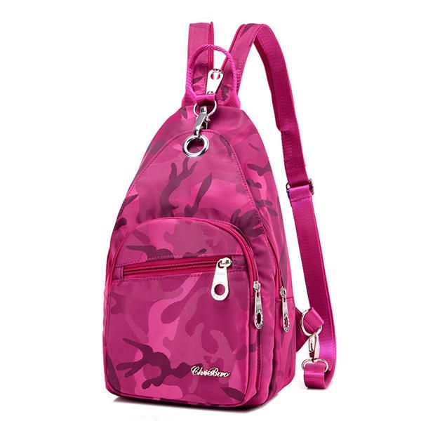 Mochila De Camuflaje De Nailon Para Mujer Deportes Al Aire Libre Para Niñas Bolsas De Pecho Multifunción Bolsos De Hombro