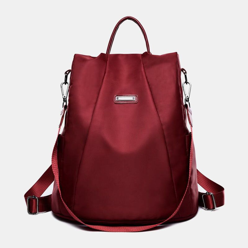 Mochila De Color Puro De Gran Capacidad De Moda Para Mujer