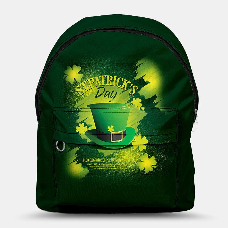 Mochila Con Cordón Con Diseño De Trébol De Gran Capacidad Para Mujer Feliz Día De San Patricio