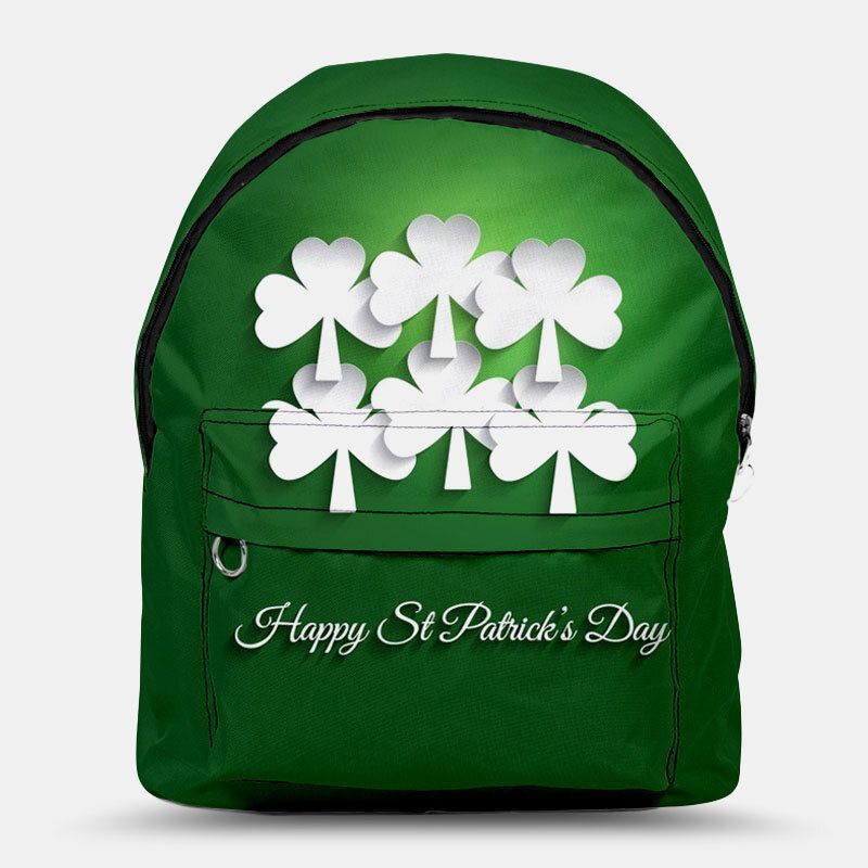 Mochila Con Cordón Con Diseño De Trébol De Gran Capacidad Para Mujer Feliz Día De San Patricio