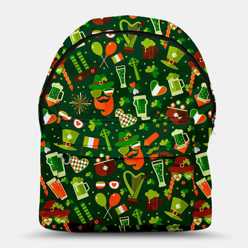 Mochila Con Cordón Con Diseño De Trébol De Gran Capacidad Para Mujer Feliz Día De San Patricio