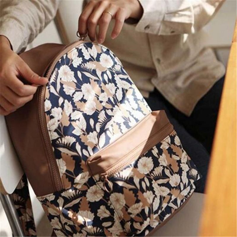 Mochila Con Estampado De Dibujos Animados De Flamencos Para Mujer Mochila Escolar Informal Floral Para Niñas