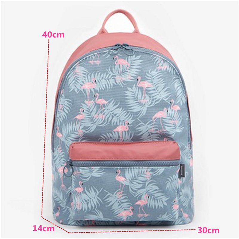 Mochila Con Estampado De Dibujos Animados De Flamencos Para Mujer Mochila Escolar Informal Floral Para Niñas