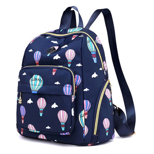 Mochila Con Patrón De Cielo Estrellado De Nailon Para Mujer Bolsa De Viaje Para Exterior