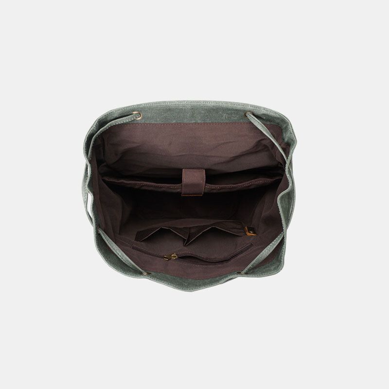 Mochila De Cuero De Lona Vintage Para Hombre Bolsa De Viaje Impermeable