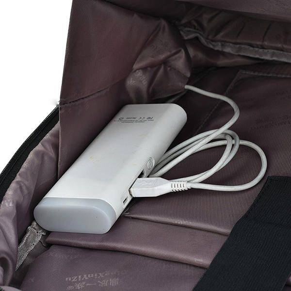 Mochila Dacron Con Múltiples Bolsillos De 15.6 Pulgadas Bolsa Sólida Para Computadora Portátil Con Puerto Usb Dual Y Cubierta A Prueba De Lluvia