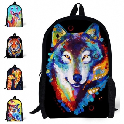 Mochila Escolar De Animales 3d Para Hombres Niñas Niños Dibujos Animados Bolsa De Viaje Para Estudiantes Caliente