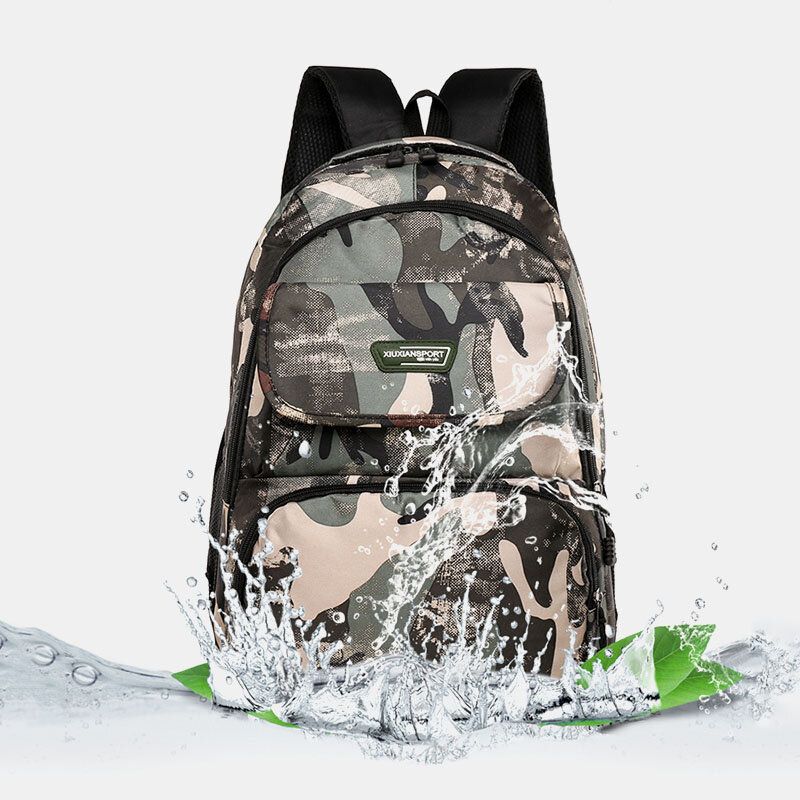 Mochila Escolar Impermeable De Camuflaje De Gran Capacidad Para Hombres Mochila Para Ordenador Portátil De 15.6 Pulgadas Mochila De Viaje Para Exteriores