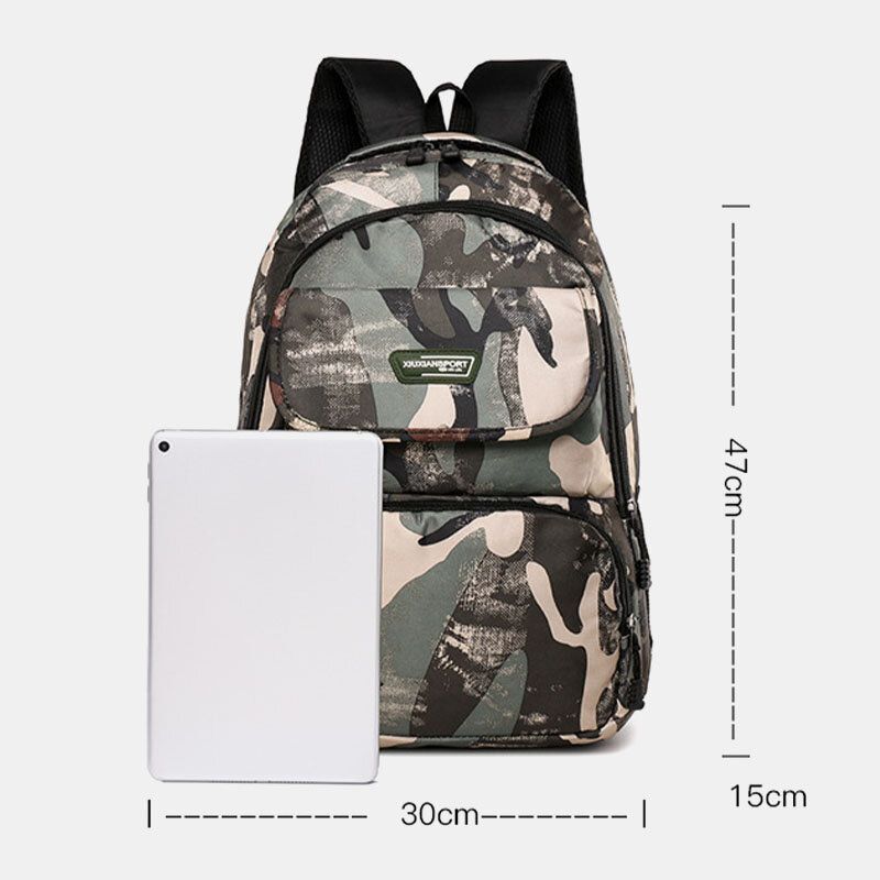 Mochila Escolar Impermeable De Camuflaje De Gran Capacidad Para Hombres Mochila Para Ordenador Portátil De 15.6 Pulgadas Mochila De Viaje Para Exteriores