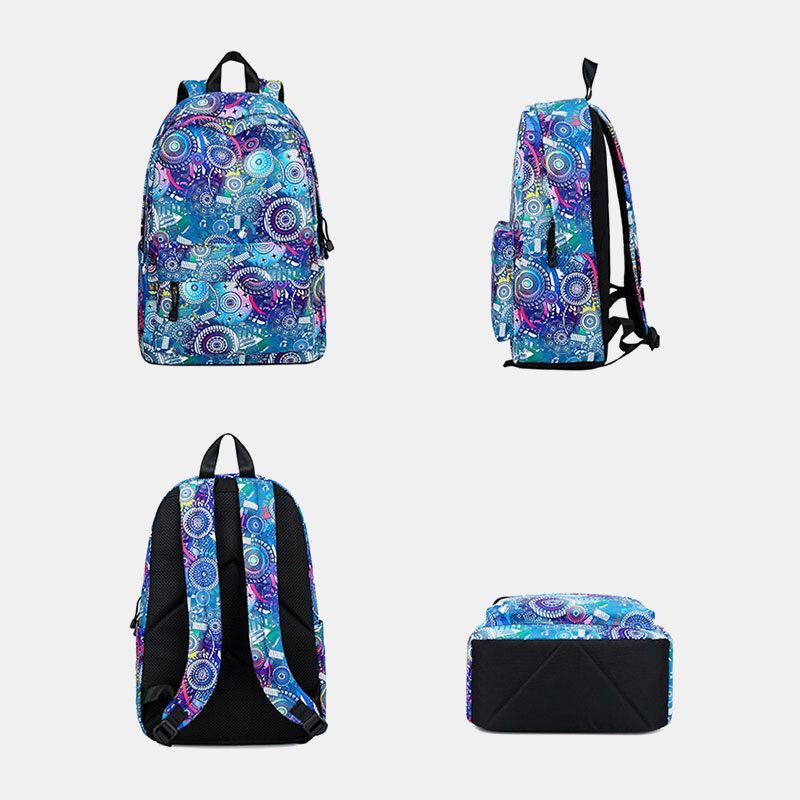 Mochila Escolar Impermeable Con Estampado De Gran Capacidad Para Mujer