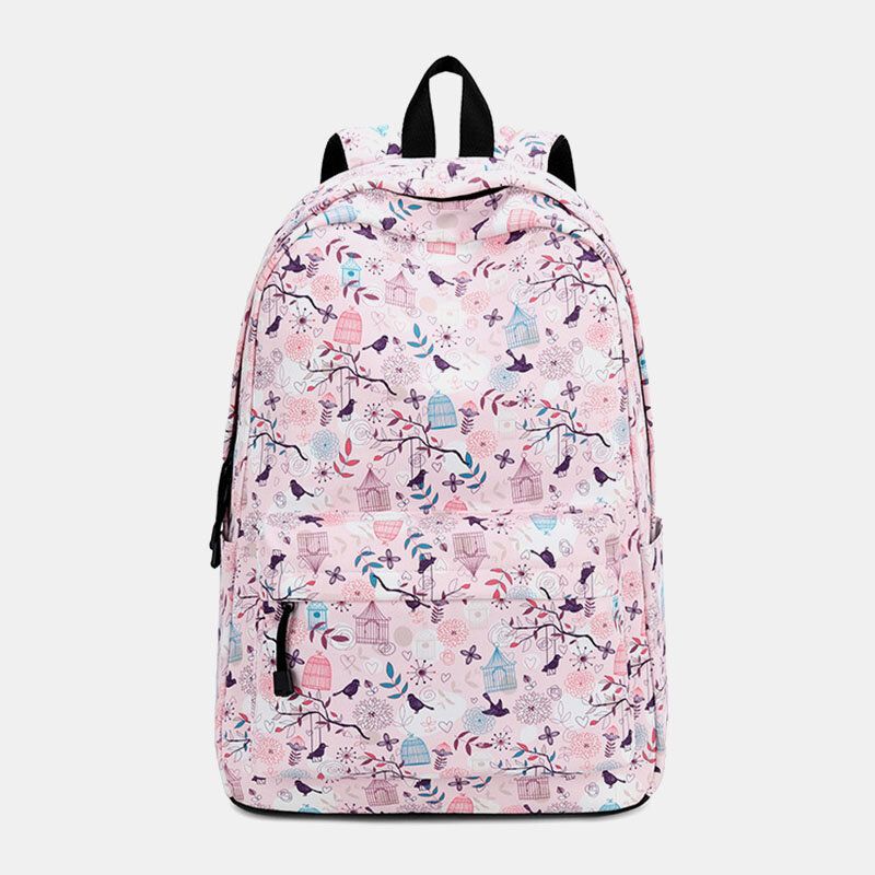 Mochila Escolar Informal Impermeable Con Estampado De Mujer