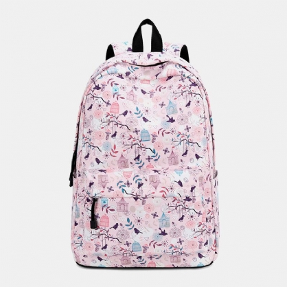 Mochila Escolar Informal Impermeable Con Estampado De Mujer