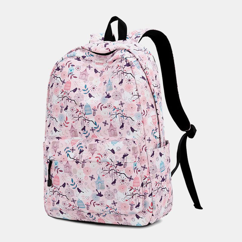 Mochila Escolar Informal Impermeable Con Estampado De Mujer