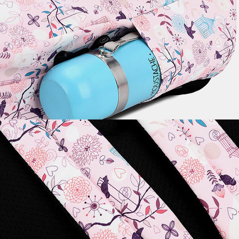 Mochila Escolar Informal Impermeable Con Estampado De Mujer