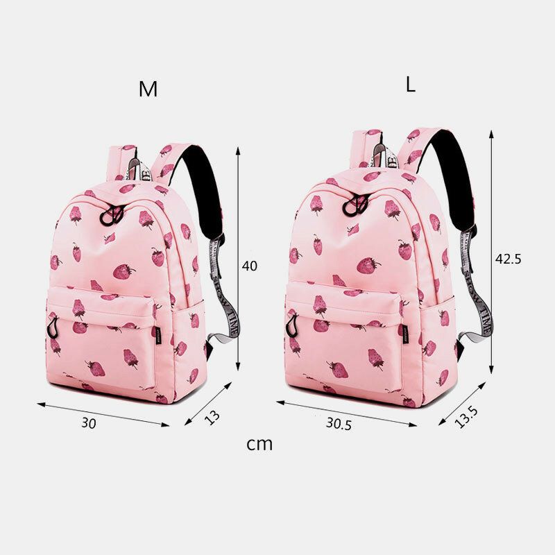 Mochila Escolar Ligera Con Patrón De Fresa Mochila Para Portátil De 15.6 Pulgada Mochila Mochila