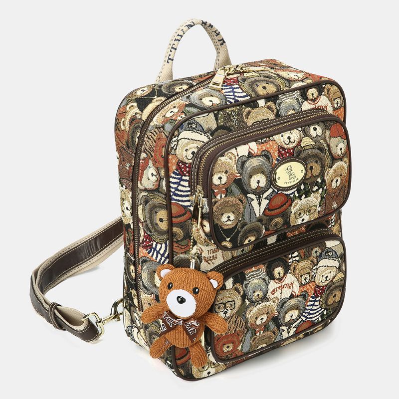 Mochila De Gran Capacidad Con Diseño De Oso Para Mujer