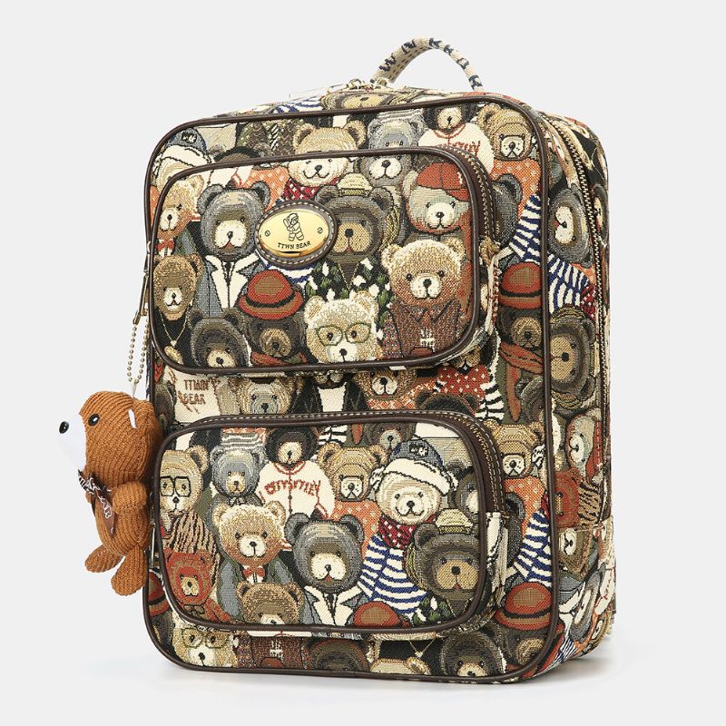 Mochila De Gran Capacidad Con Diseño De Oso Para Mujer