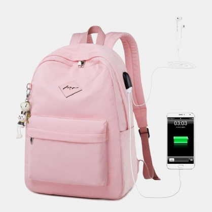 Mochila De Gran Capacidad De Moda Para Mujer Con Puerto De Carga Usb