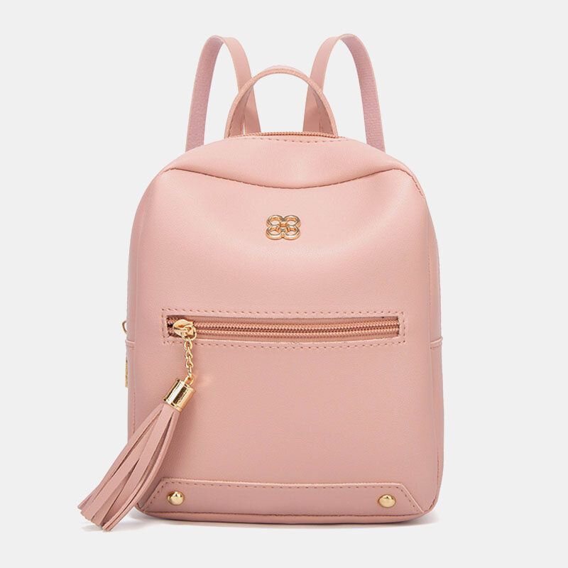 Mochila De Gran Capacidad De Peso Ligero De Color Puro De Moda Para Mujer