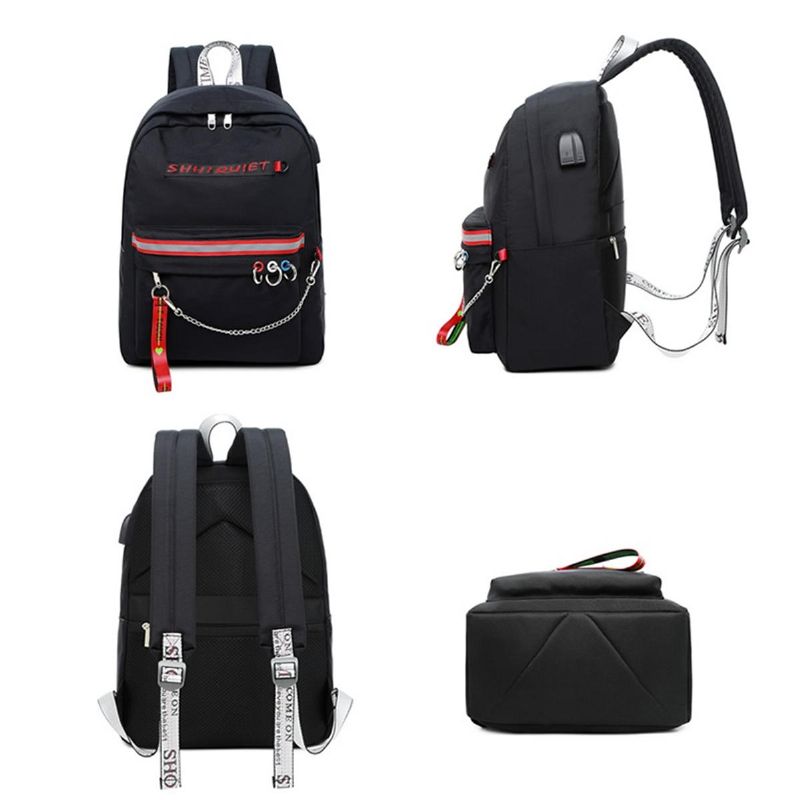 Mochila Impermeable Antirrobo Con Puerto Usb Para Mujer Mochila Para Portátil Viaje Escuela Bandolera