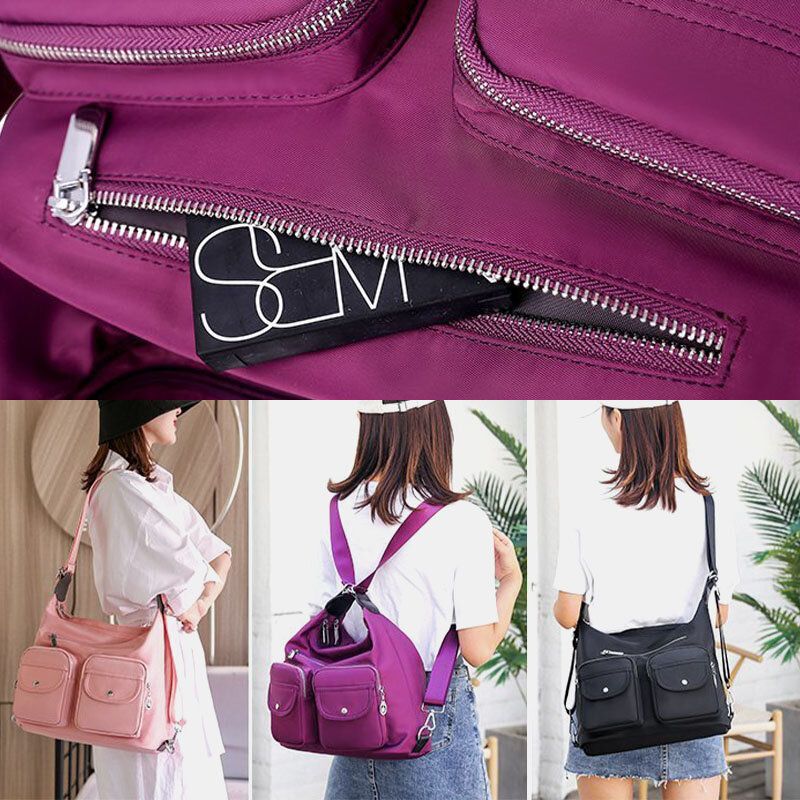 Mochila Impermeable Con Múltiples Bolsillos Y Multibolsillos Para Mujer