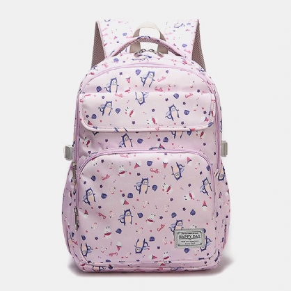 Mochila Informal De Nailon Con Estampado De Gran Capacidad Impermeable Para Mujer