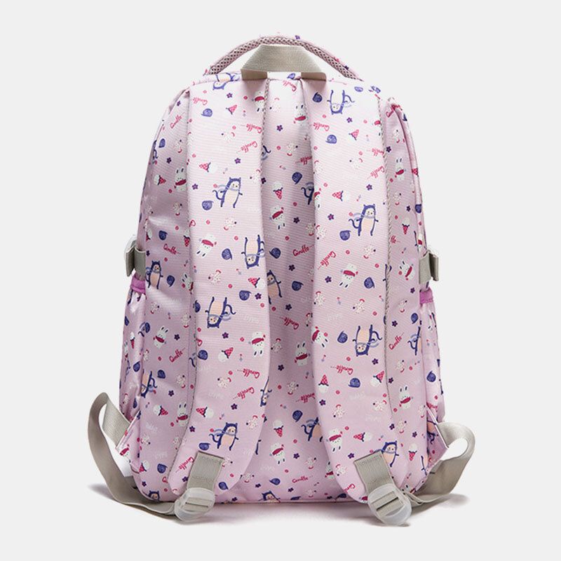 Mochila Informal De Nailon Con Estampado De Gran Capacidad Impermeable Para Mujer