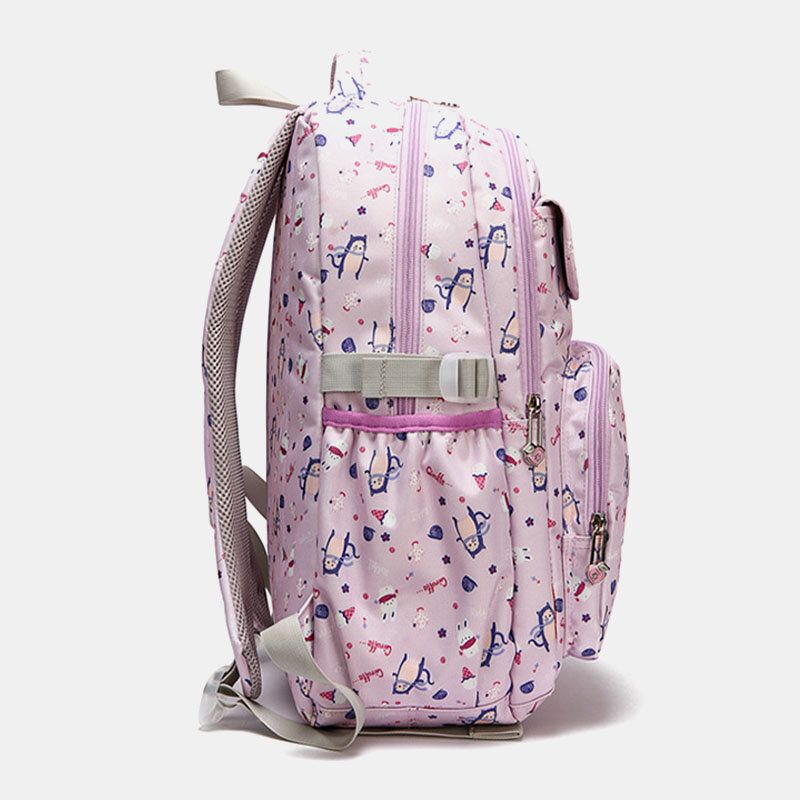 Mochila Informal De Nailon Con Estampado De Gran Capacidad Impermeable Para Mujer