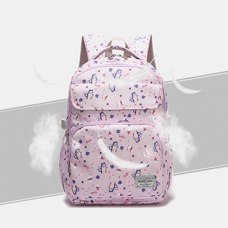 Mochila Informal De Nailon Con Estampado De Gran Capacidad Impermeable Para Mujer