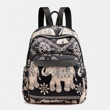 Mochila Informal Para Mujer Bolsa De Viaje Bolsa Con Estampado De Flores De Animales