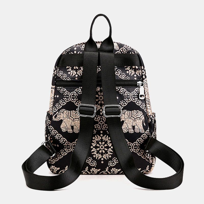 Mochila Informal Para Mujer Bolsa De Viaje Bolsa Con Estampado De Flores De Animales