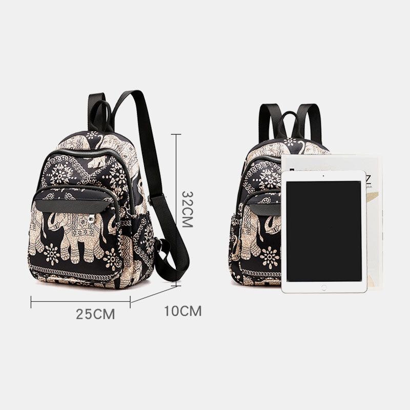 Mochila Informal Para Mujer Bolsa De Viaje Bolsa Con Estampado De Flores De Animales