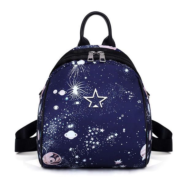 Mochila Ligera De Nailon Con Diseño De Galaxia Para Mujer