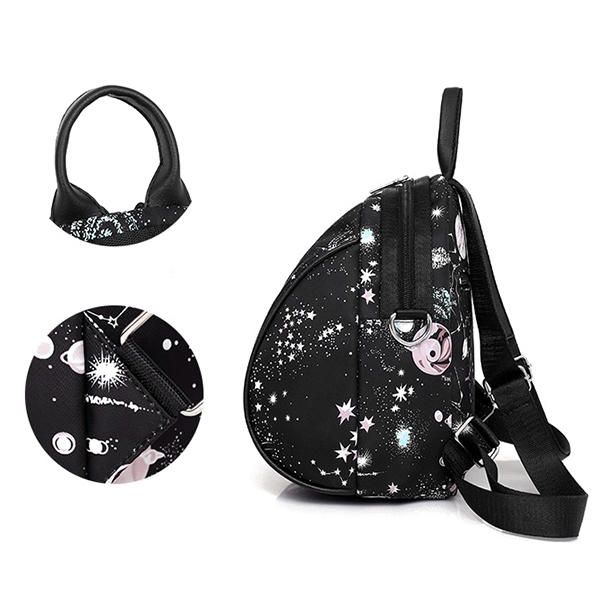 Mochila Ligera De Nailon Con Diseño De Galaxia Para Mujer